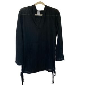 Kona Sol sheer side ties hooded tuni top size M rave emo whimsigoth festival